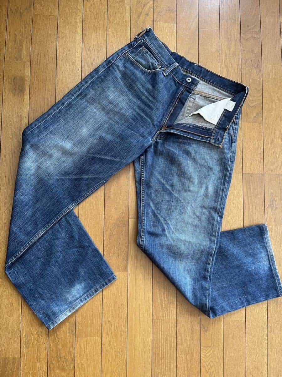 美品 廃盤 日本製 Levi's リーバイス 504 ヴィンテージタイプ ユーズド加工 デニム ジーンズ sizeW31/L31 胴囲82cm対応 股下約77cm_画像6