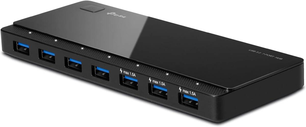 TP-Link 7ポート高速USB3.0 HUB ハブ バスパワー 最大転送速度10Gビット/秒 ACアダプタ付 ケーブル1m UH700 中古_画像1