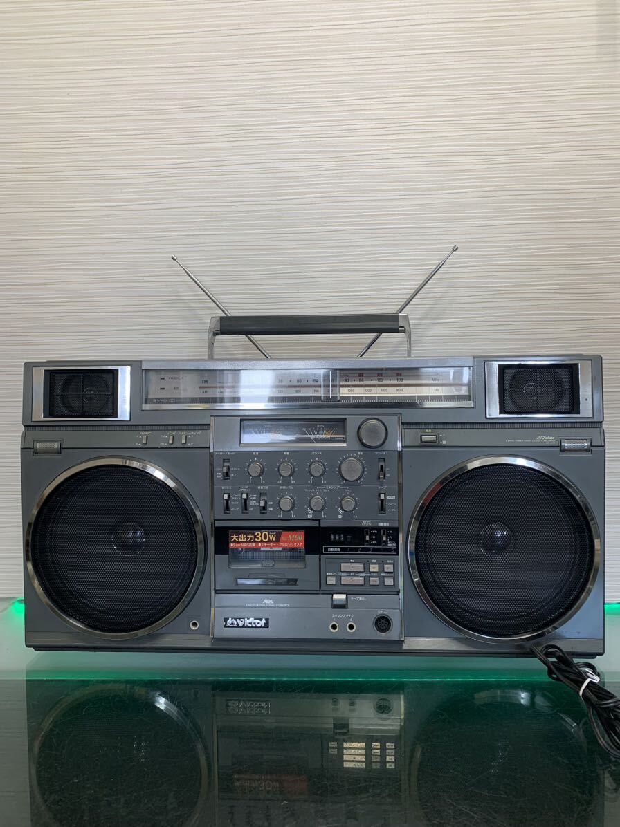 美品ビクターVICTOR ラジカセ FM/AM ステレオ カセットコーダー RC-M90 動作品 ラジカセ レトロ メンテナンス済み_画像1