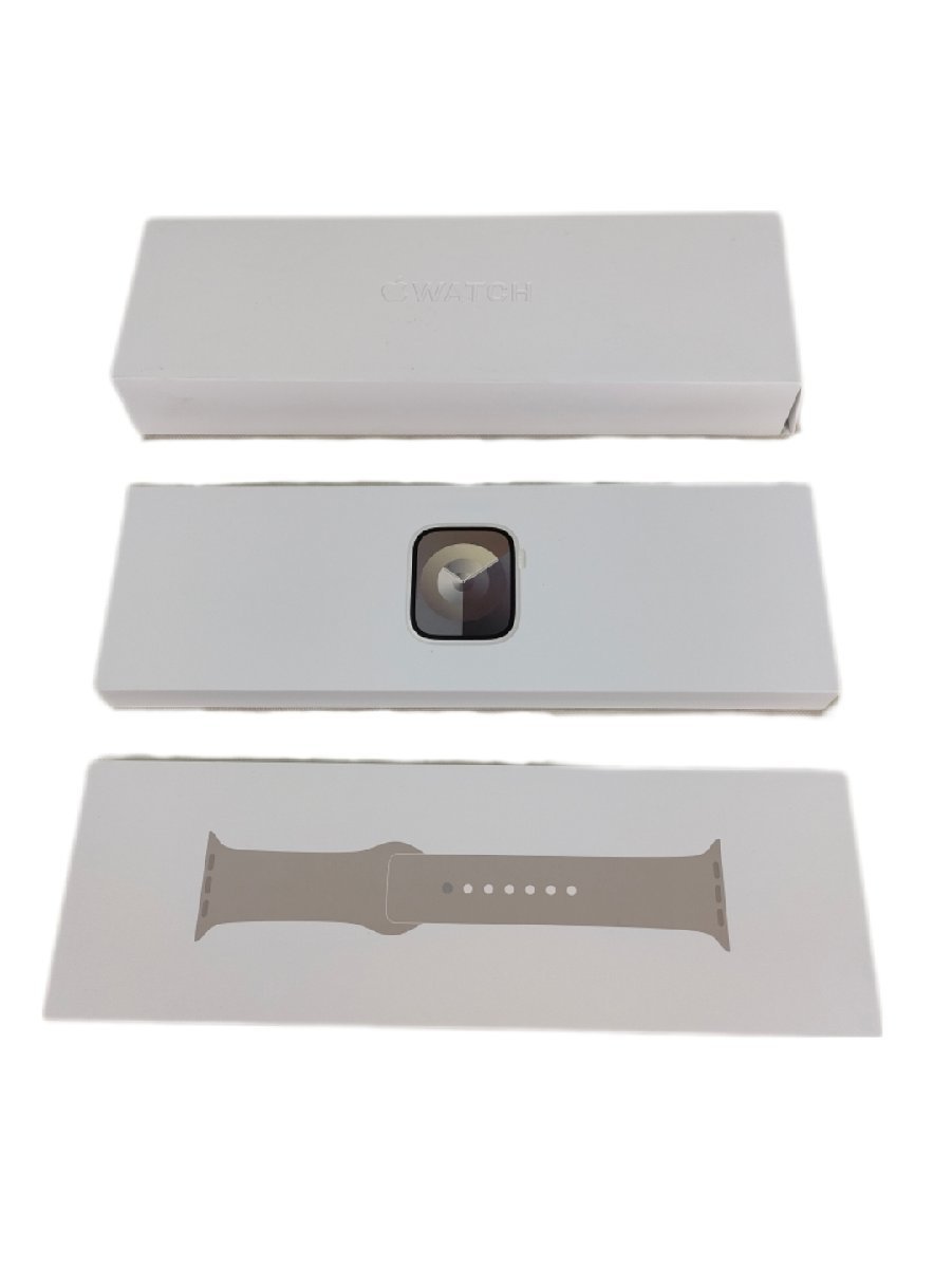 5 Apple Watch Series 9 アップルウォッチ シリーズ９ 45mm Starlight AI star MR963J/A モデル：A2980　バンド付き