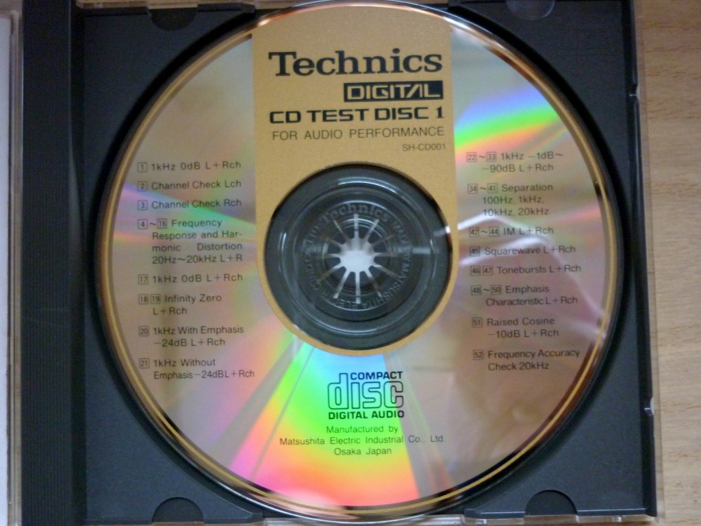 Technics CD TEST DISC Vol.1 SH-CD001 松下電器産業 1984 激レア!_画像3