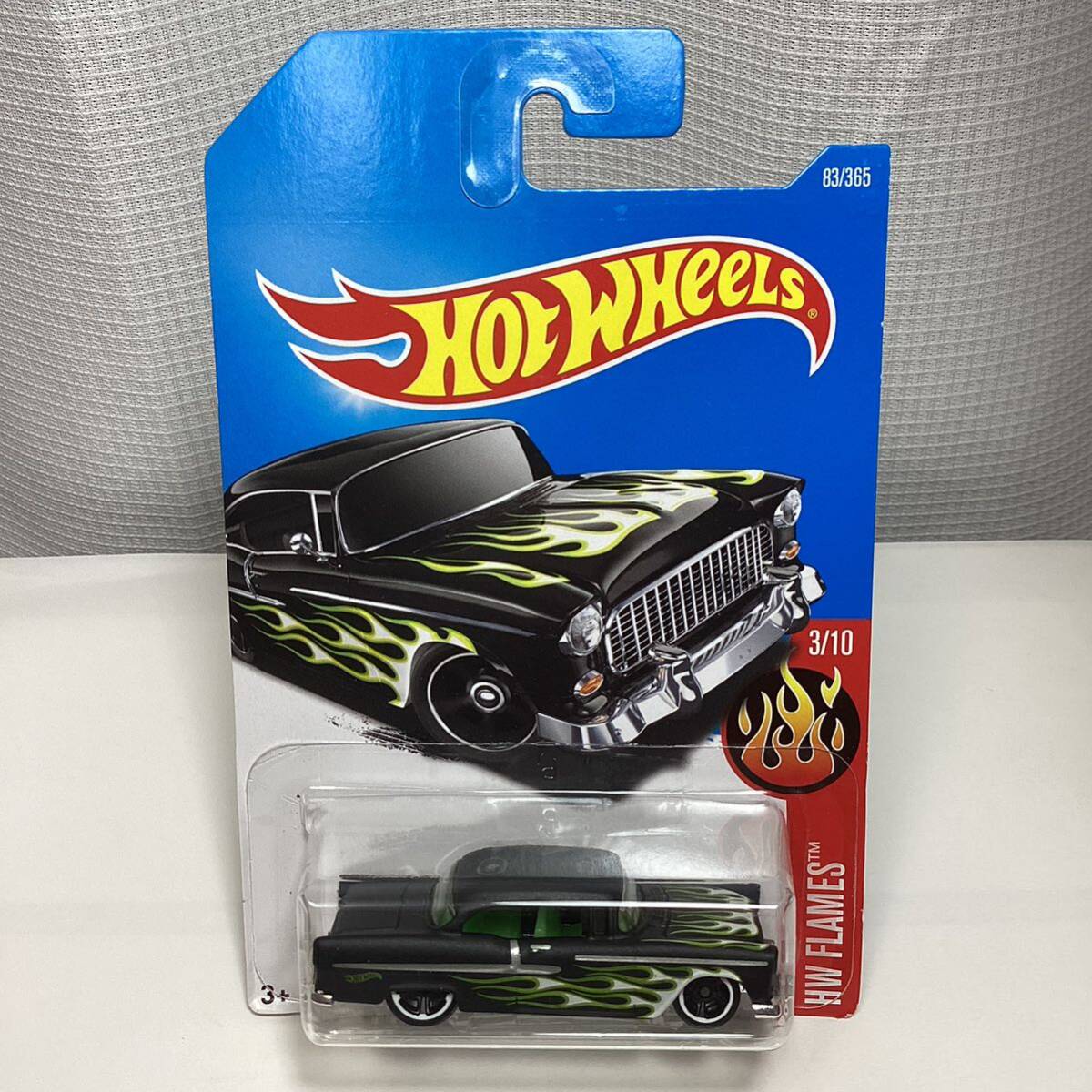 ☆ホットウィール☆ '55 シェビー 黒　フレイムス　Hot Wheels _画像2