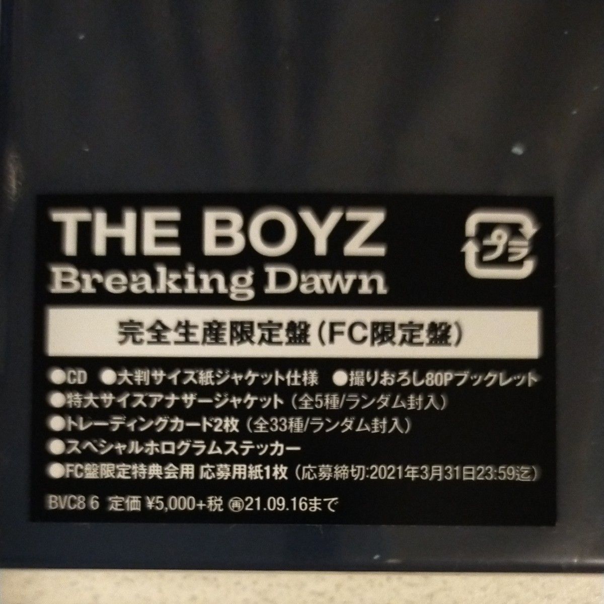 ＴＨＥ ＢＯＹＺ／Ｂｒｅａｋｉｎｇ Ｄａｗｎ （ＦＣ限定盤） ［完全生産限定盤］ (管理番号：J2446)