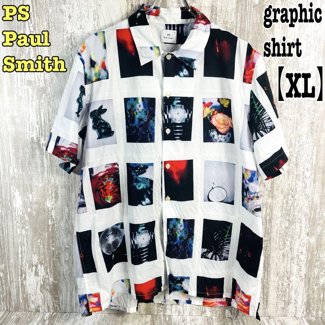 【極美品】PS Paul Smith グラフィック プリント半袖シャツ 【XL】の画像1