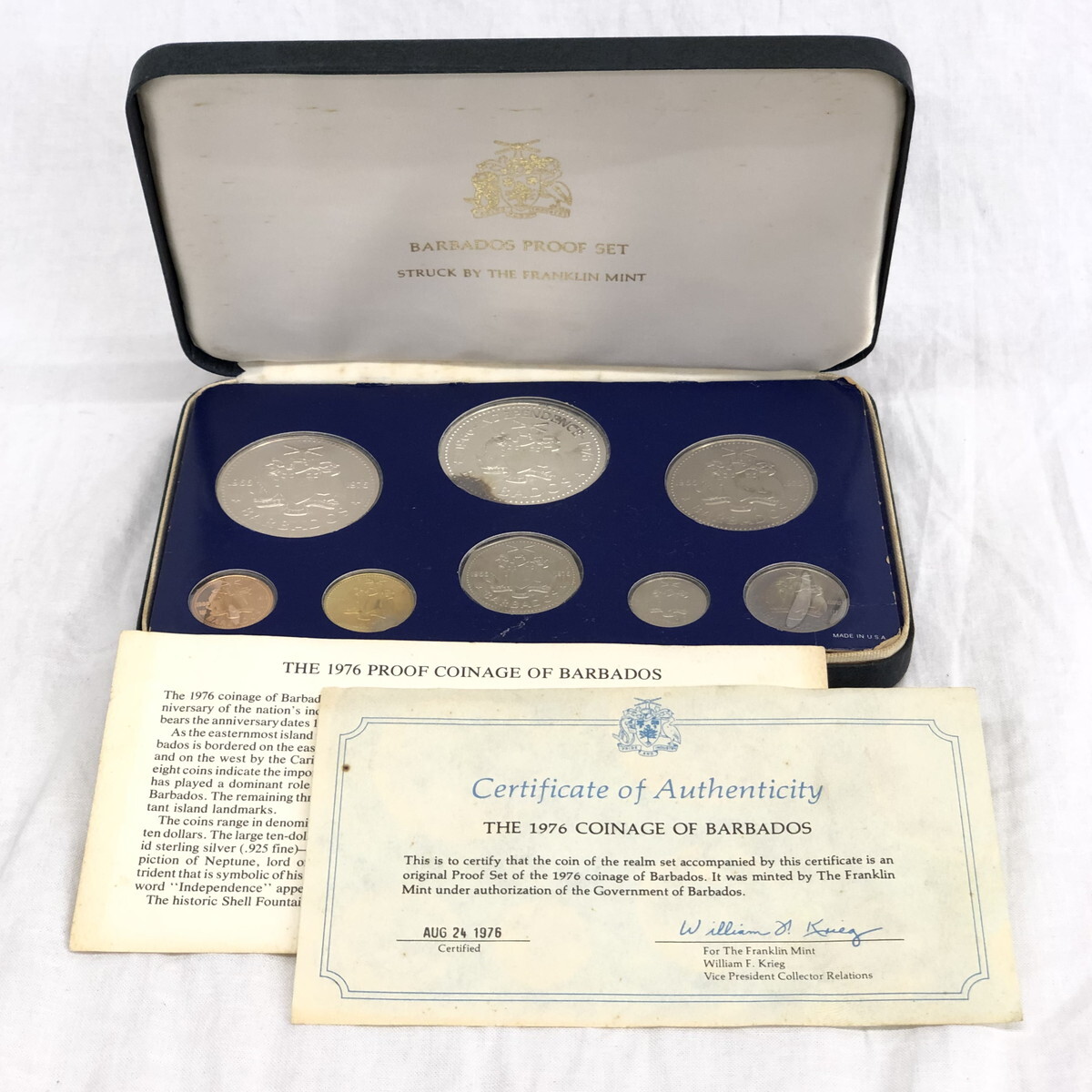 バルバトス　BARBADOS　PROOF SET プルーフ貨幣セット　世界のコイン　1976年　長期保管品　現状品　(N60304_4_25h)_画像1