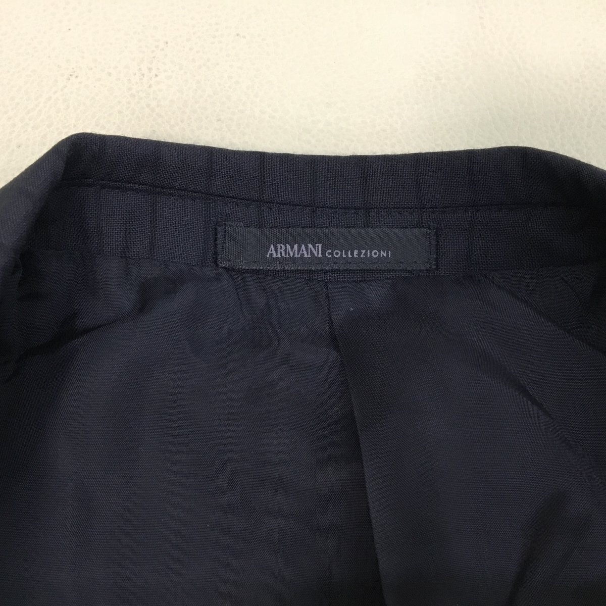 ■ARMANI COLLEZIONI アルマーニコレッツォーニ G LINE Gライン ジャケット 濃紺 ストライプ 肩パット メンズ 平置き採寸参照 /0.56㎏■_画像8