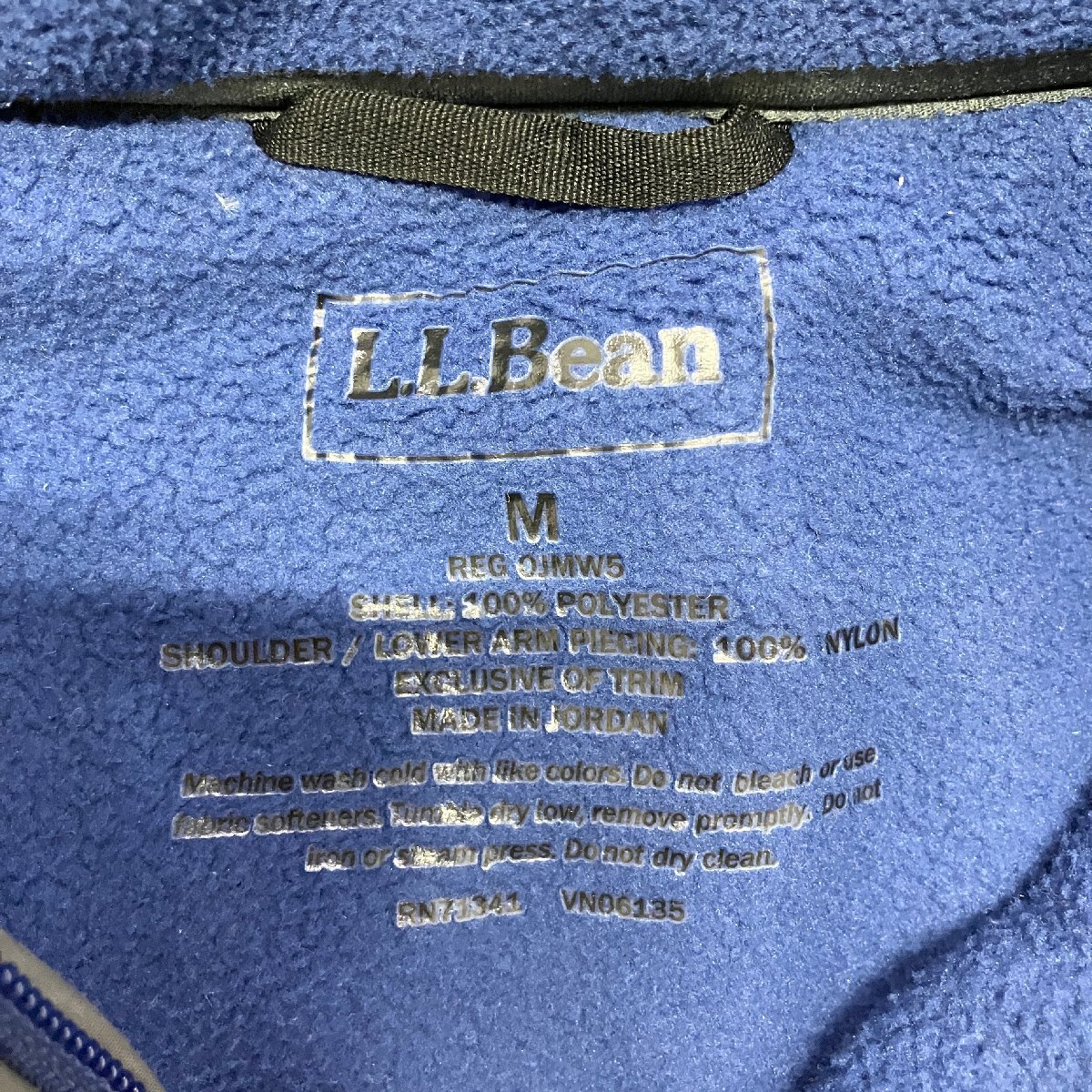 ●L.L.Bean エルエルビーン フリースジャケット アウター POLARTEC 刺繍ロゴ フルジップ ポリエステル ブルー系 サイズM メンズ 0.64kg●の画像6