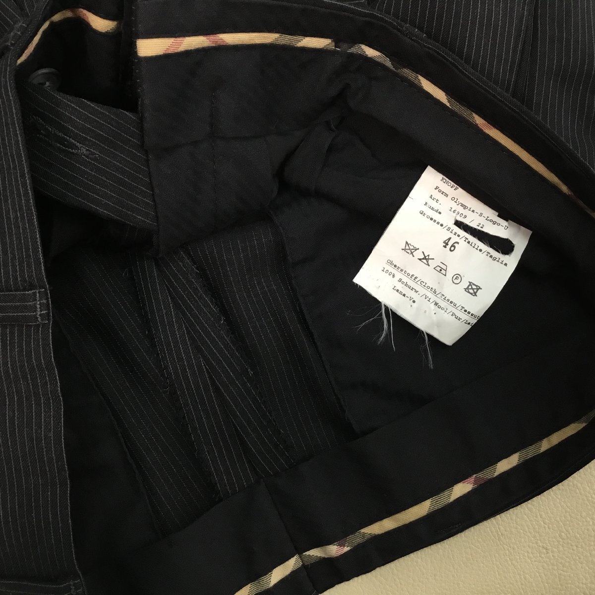 ■BURBERRY LONDON バーバリー ロンドン ストライプ柄 パンツ スーツ 上下セットアップ ブラック メンズ サイズ46 /1.08㎏■_画像10