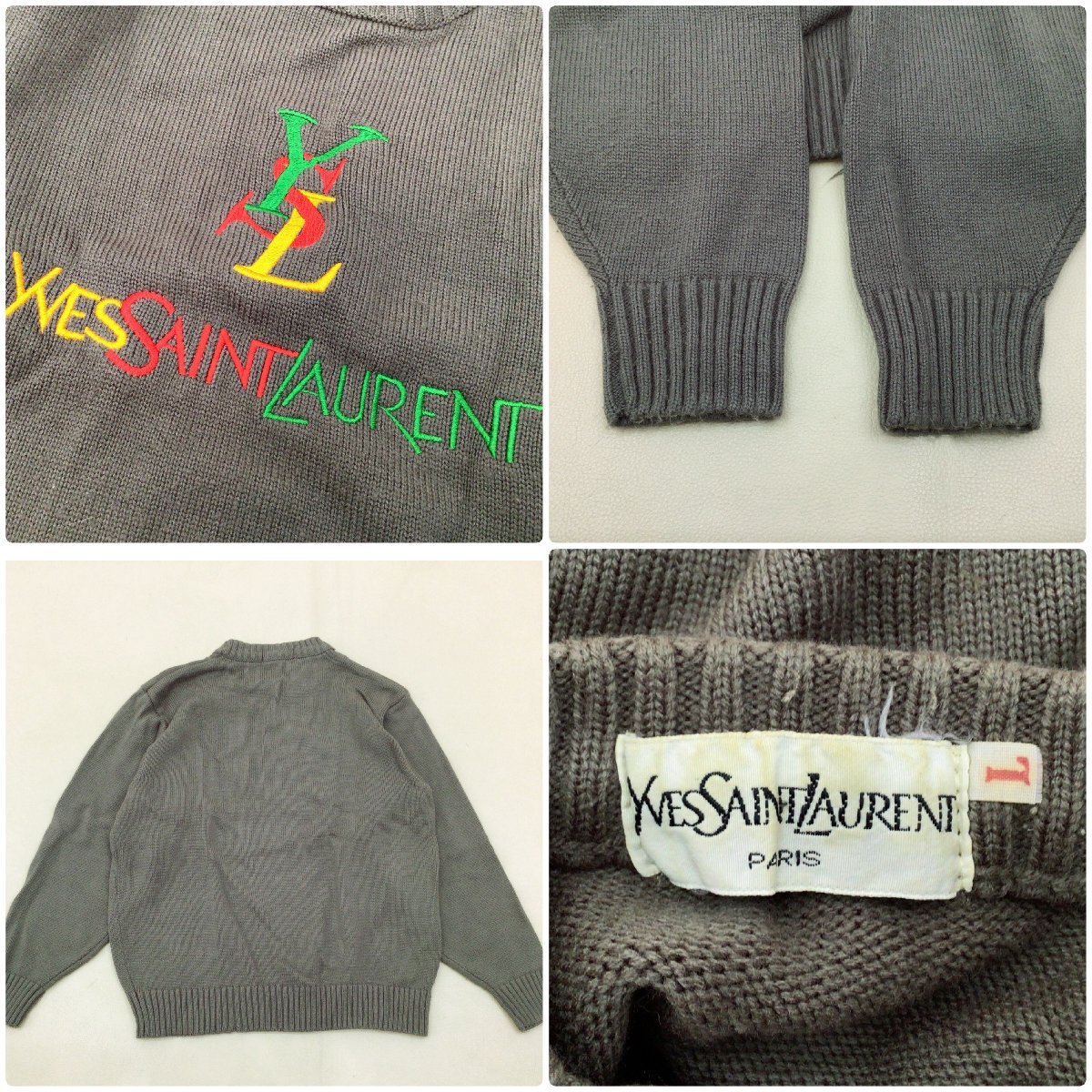 ■Yves Saint Laurent/YSL メンズ ニット カーディガン 3点 まとめ売り サイズL イヴサンローラン/福助 ハイブランド 中古卸 /1.26kg■の画像3