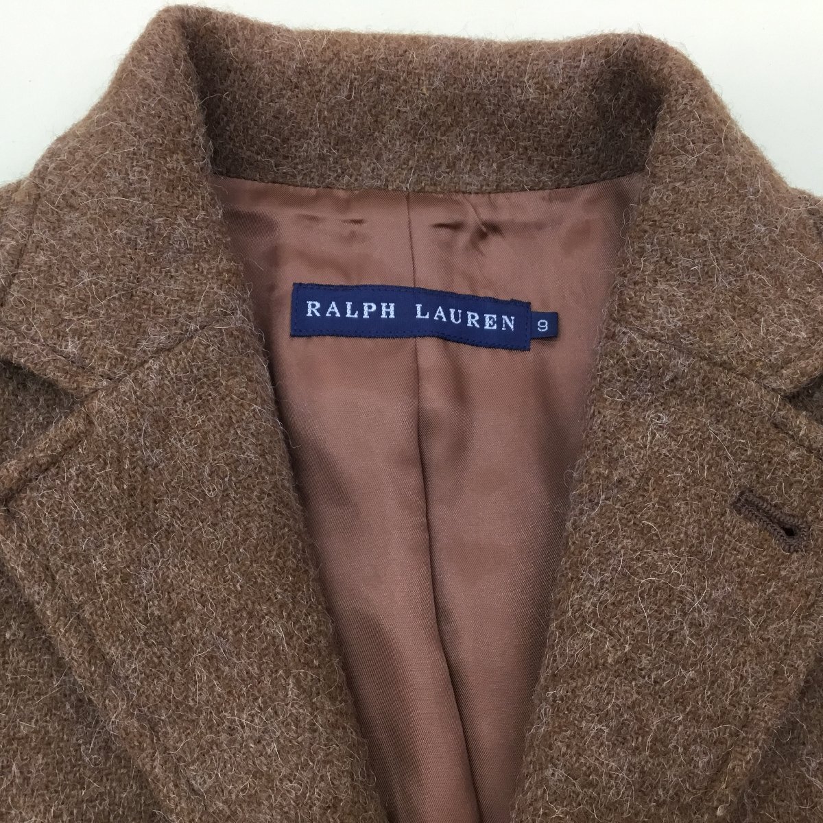 ■Ralph Lauren ラルフローレン コート 羊毛 アルパカ ブラウン レディース サイズ9 /0.56■_画像6