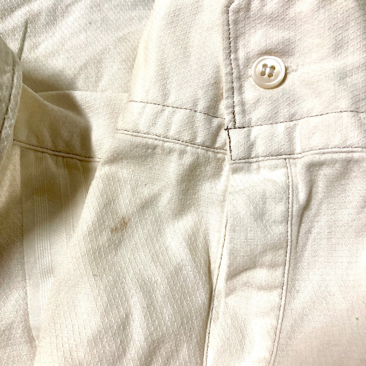 ★コムデギャルソンオム Comme des Garcons Homme 長袖シャツ ホワイト トップス パッチワーク 0.35kg★_画像10