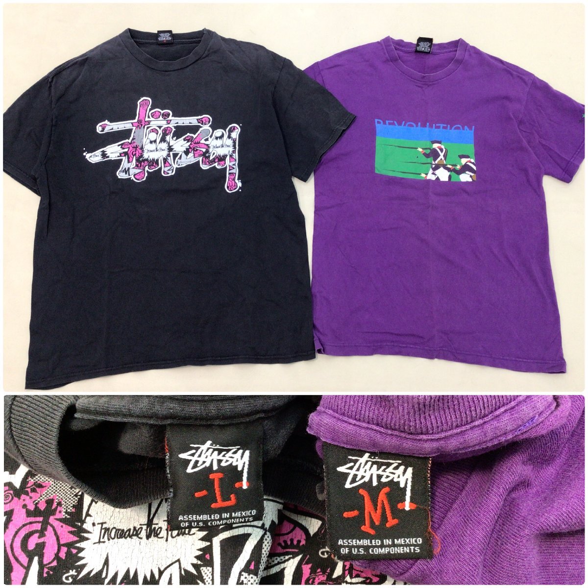 ■ストリート系ブランド STUSSY/HYSTERIC/XLARGE/RUSSELL/NEWERA 11点 まとめ売り サイズMIX Tシャツ ミニスカ 古着卸 /3.82kg■_画像6