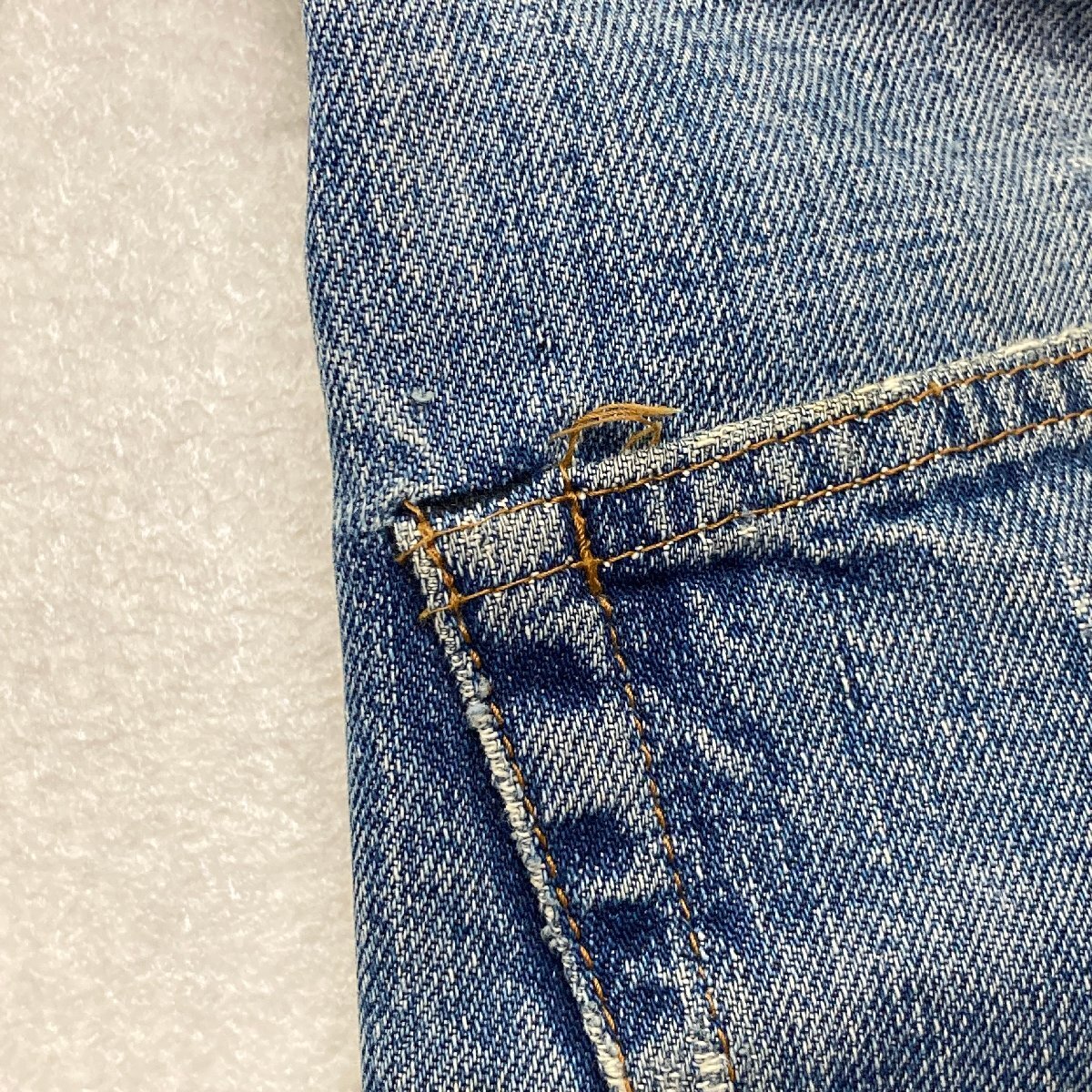 ●70s ヴィンテージ Levi's リーバイス デニム ジーンズ パンツ ストレート ボタンフライ ボタン裏刻印6 赤耳 黒カンヌキ メンズ 0.74kg●_画像7