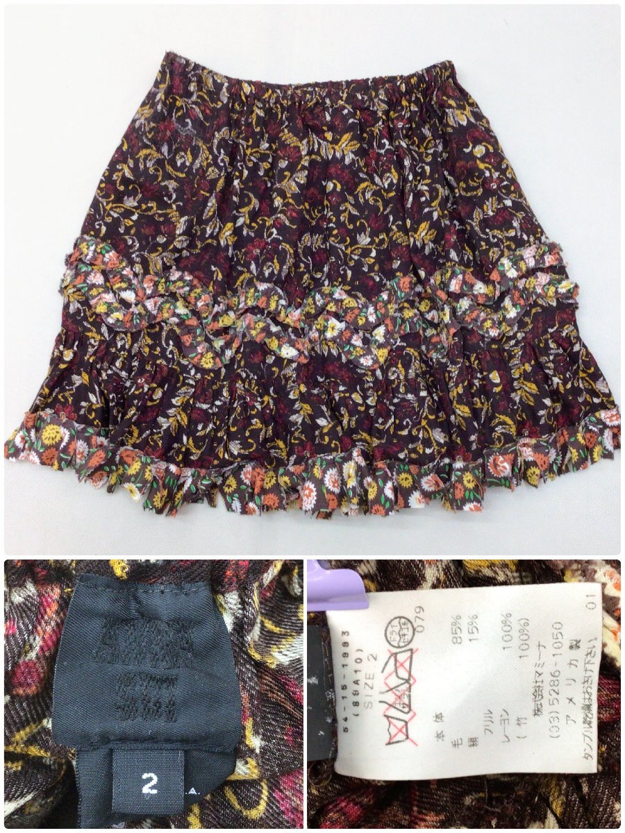 #ANNA SUI/ Anna Sui 5 point set sale lady's T-shirt skirt size MIX USA made used ./0.78kg#
