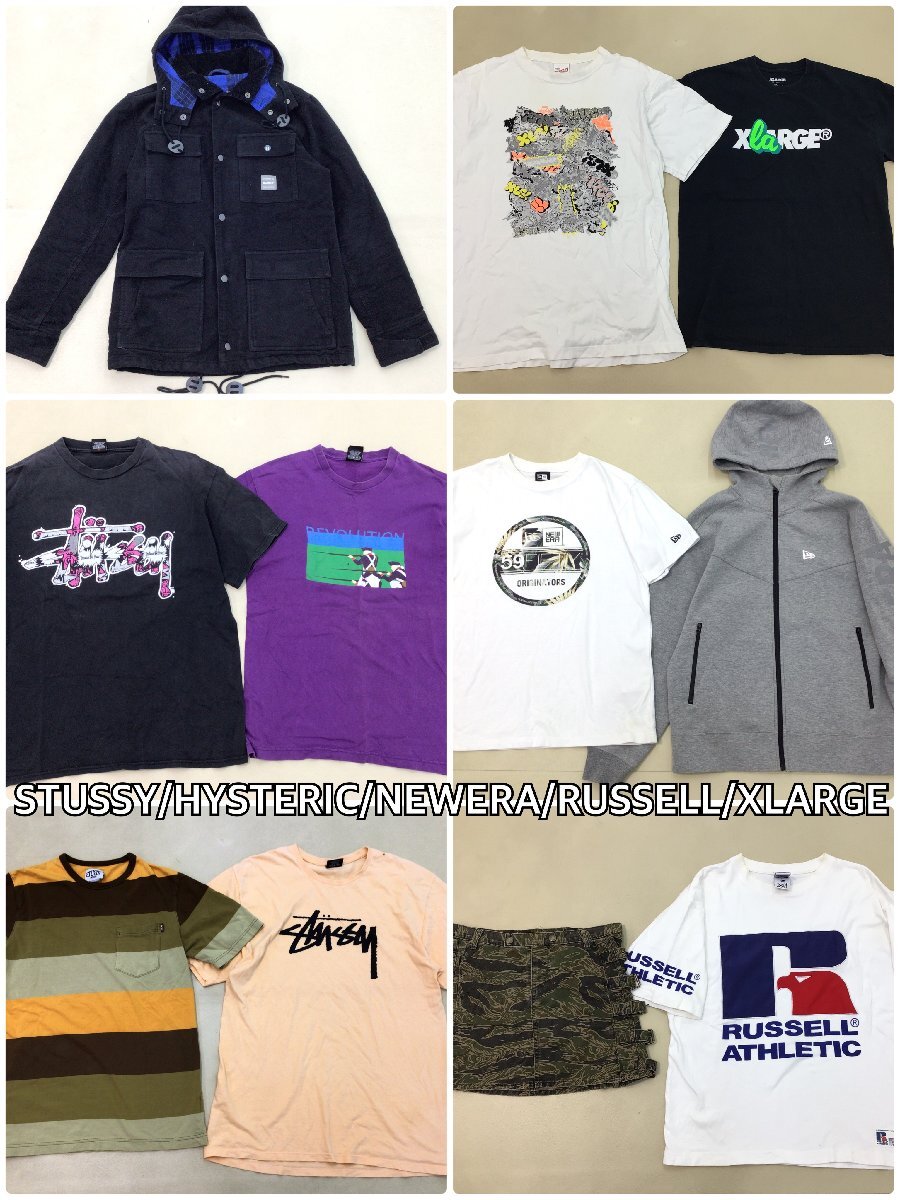 ■ストリート系ブランド STUSSY/HYSTERIC/XLARGE/RUSSELL/NEWERA 11点 まとめ売り サイズMIX Tシャツ ミニスカ 古着卸 /3.82kg■_画像1