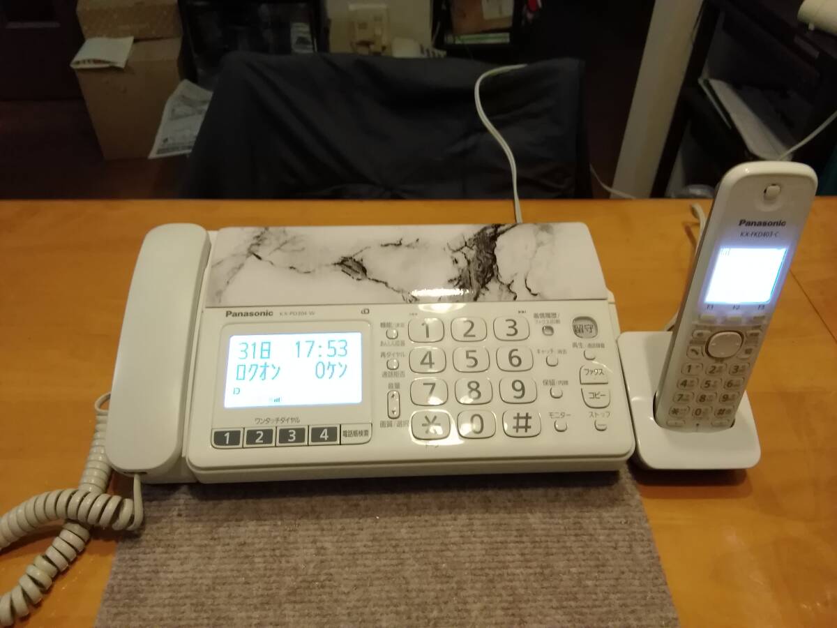 12[ беспроводная телефонная трубка есть FAX память прием беспокойство телефон поступление отказ автоматика .... отвечающий .]Panasonic Panasonic FAX машина KX-PD304-W( мрамор рисунок )