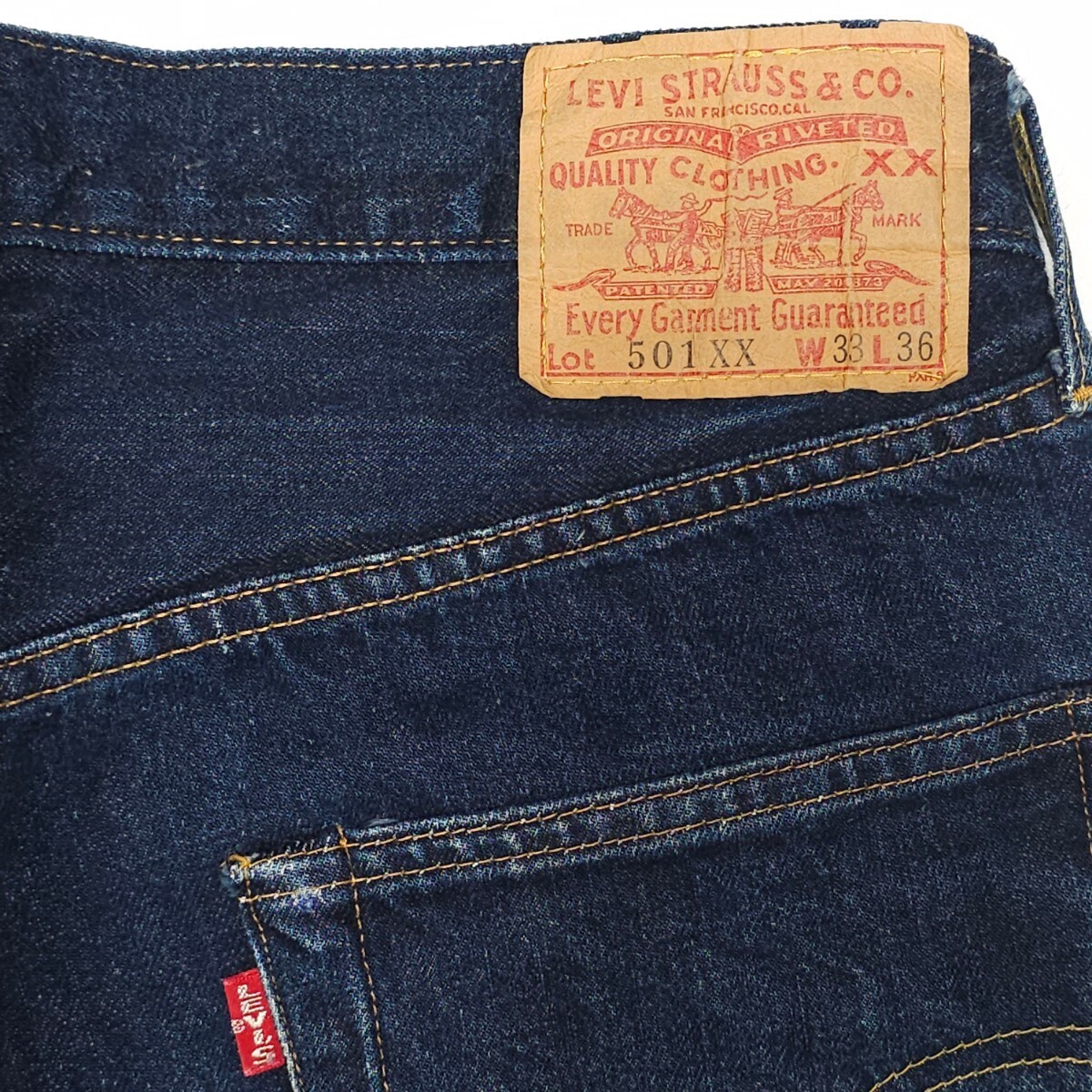 濃紺！米国製Levi'sリーバイス☆501XXヴィンテージ 復刻W33ジーンズ ジーパン デニムパンツBIG-EビッグEバレンシア工場USA製アメリカ製555_画像5