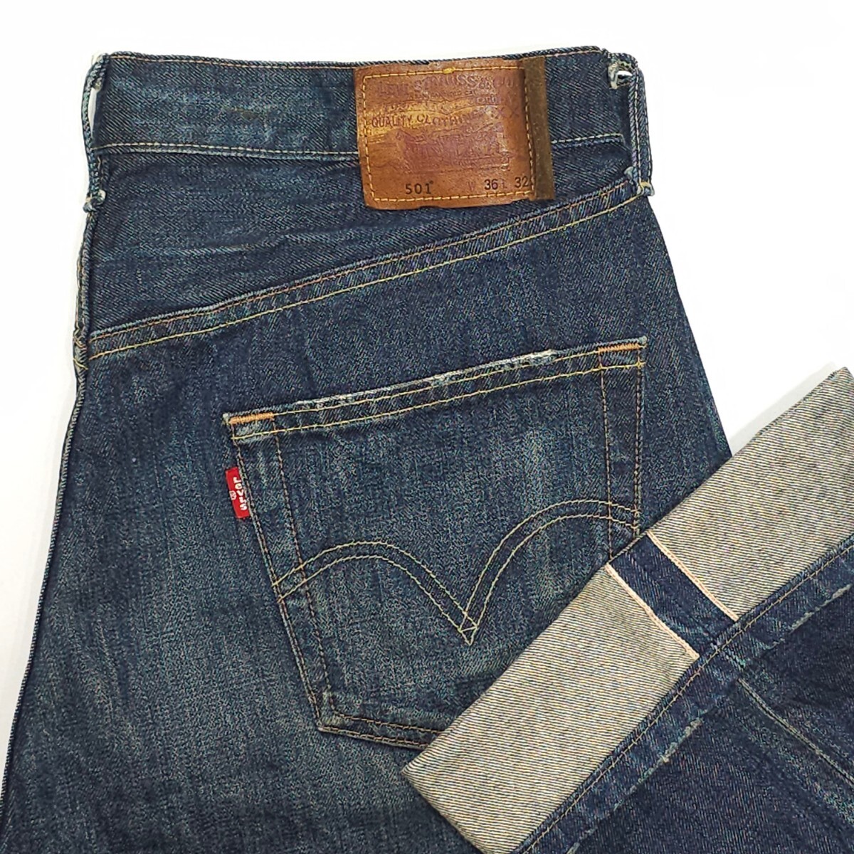 希少！Levi'sリーバイス☆501リーバイスプレミアムUK501-00 UKモデル ヴィンテージ復刻W36ジーンズ デニムパンツ レザーパッチ スモールe