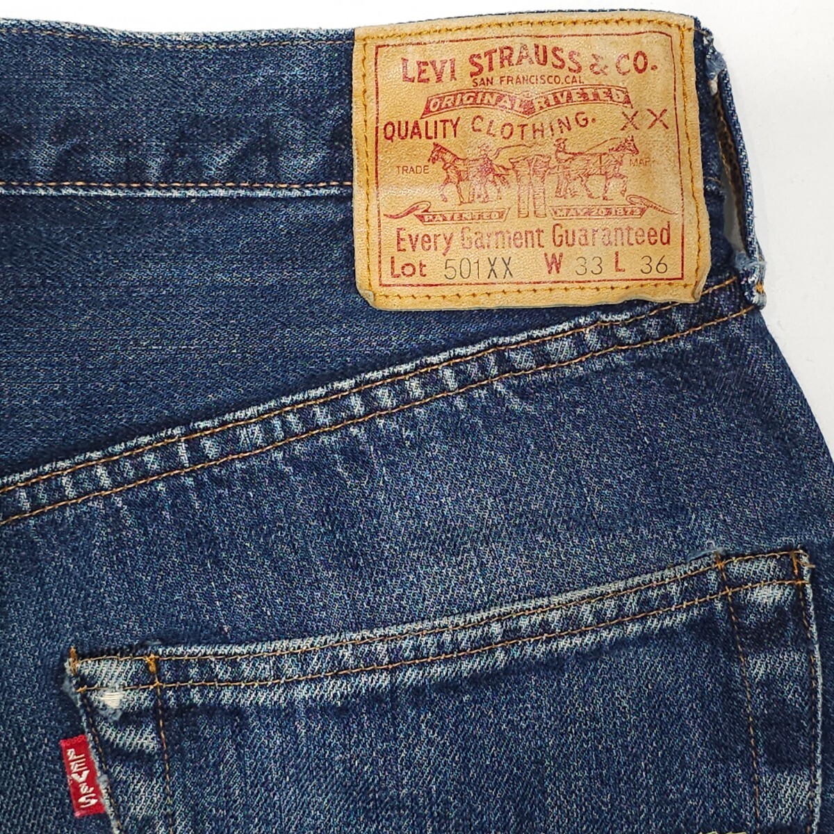 米国製Levi'sリーバイス☆501XXヴィンテージ復刻W33ジーンズ ジーパン デニムパンツBIG-EビッグE赤耳555バレンシア工場USAアメリカ製