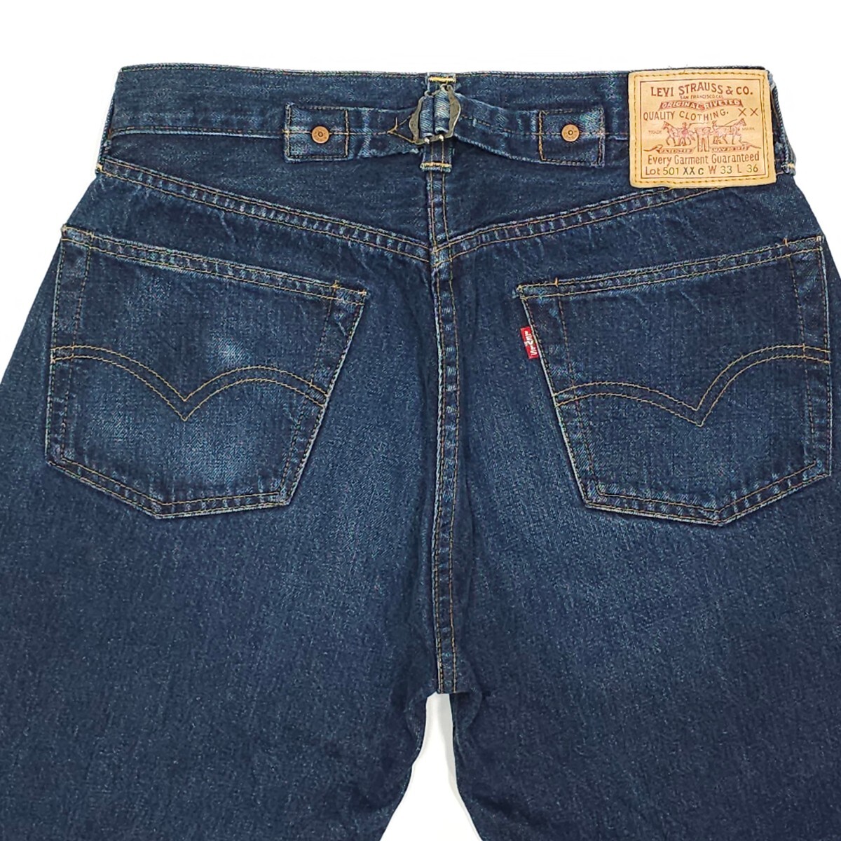 濃紺！米国製Levi'sリーバイス☆501XXc 37年ヴィンテージ復刻W33ジーンズジーパンデニムパンツBIG-EビッグE赤耳555バレンシアUSAアメリカ製