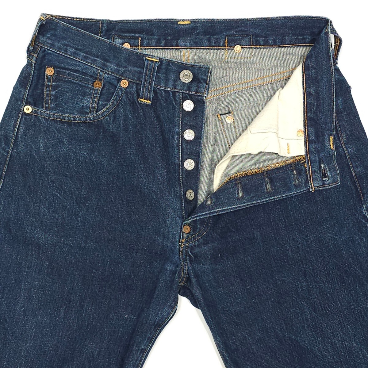 濃紺！米国製Levi'sリーバイス☆501XXc 37年ヴィンテージ復刻W33ジーンズジーパンデニムパンツBIG-EビッグE赤耳555バレンシアUSAアメリカ製