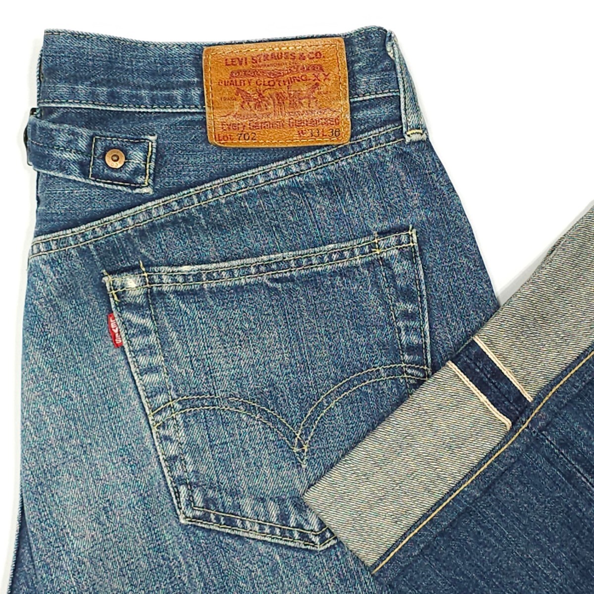 Levi'sリーバイス☆702XX 702-XXジーンズW33ヴィンテージ復刻ビッグE BIGE赤耳メンズ デニムパンツ ジーパン日本製ボタン裏J22 140周年記念