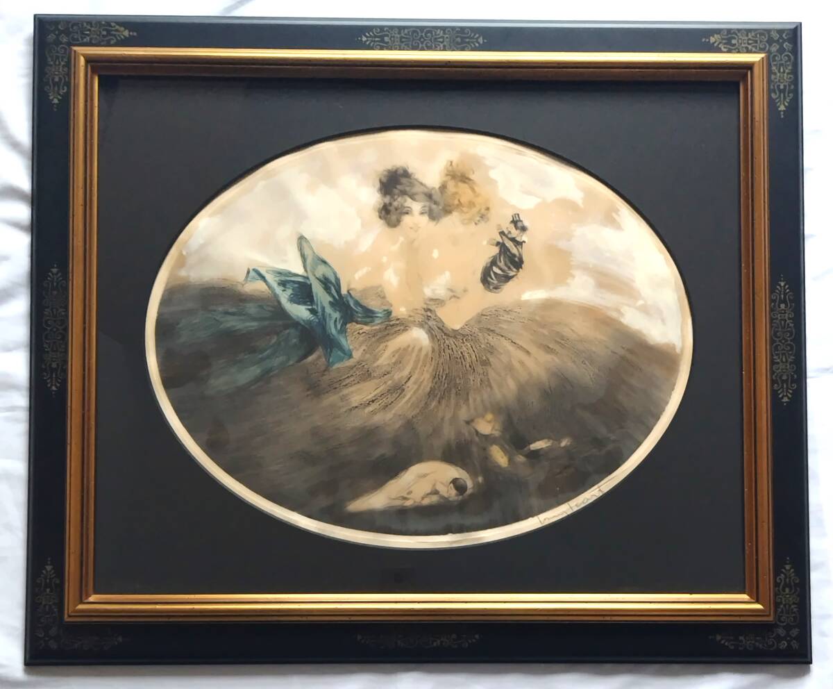 ※現品限り 額装済 ルイ・イカール パペットショウ Louis Icart エッチング サイン 保証書あり 絵画 フランス_画像1