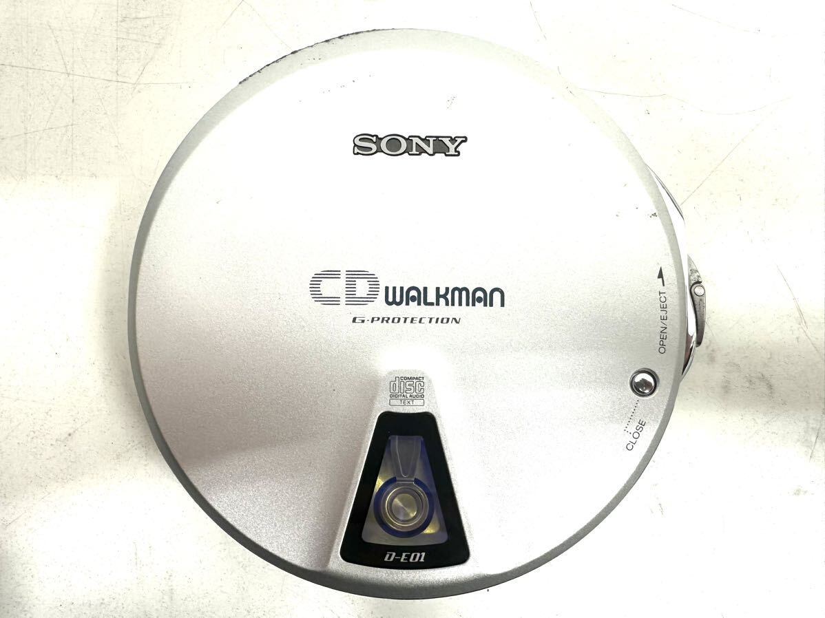 SONY ソニー CD WALKMAN CDウォークマン D-E01 G-PROTECTIONポータブルCDプレーヤー 音響機器 専用ケース付 難あり 現状品 O137-5の画像2