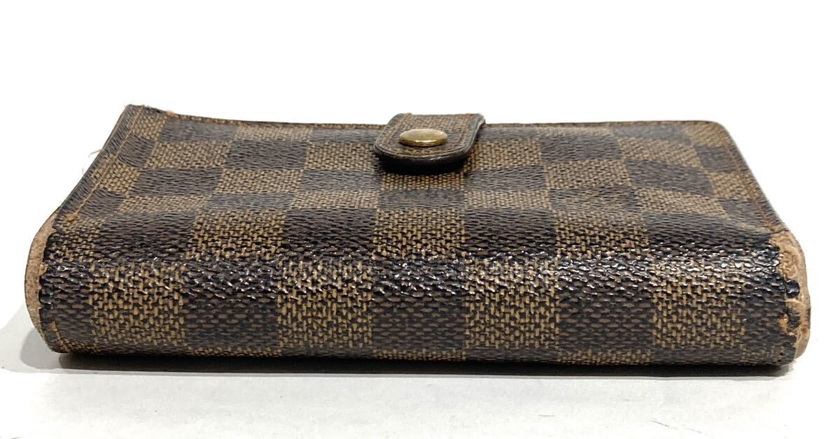 △bk-657 ルイヴィトン LOUIS VUITTON 2つ折り財布 N61664 ポルト モネ・ビエ ヴィエノワ ダミエ MI0041 財布 (S83-6)_画像3