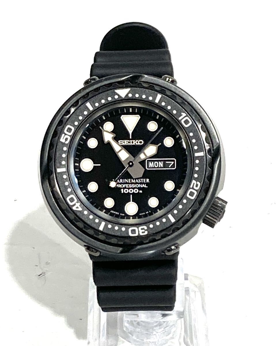 △bk-611 SEIKO セイコー 腕時計 SBBN011 7C46-0AA0 プロスペックス 1000m マリンマスター ダイバーズ デイト ブラック文字盤 (S89-3)_画像2