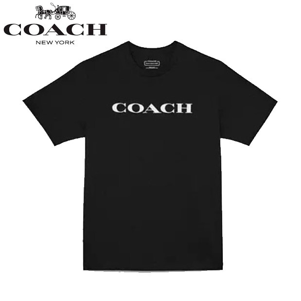 ◆新品/正規品◆【COACH★C9693-S】コーチ トップス 半袖ロゴTシャツ ブラック シンプル ユニセックス 定価29,700円 即決!! _画像1