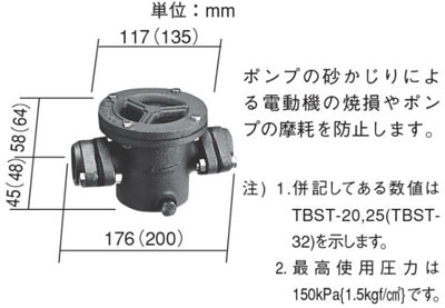 エバラ　TBST-20 砂こし器 砂取り 井戸ポンプ用 砂こし 新品　在庫有 20ｍｍ_画像2