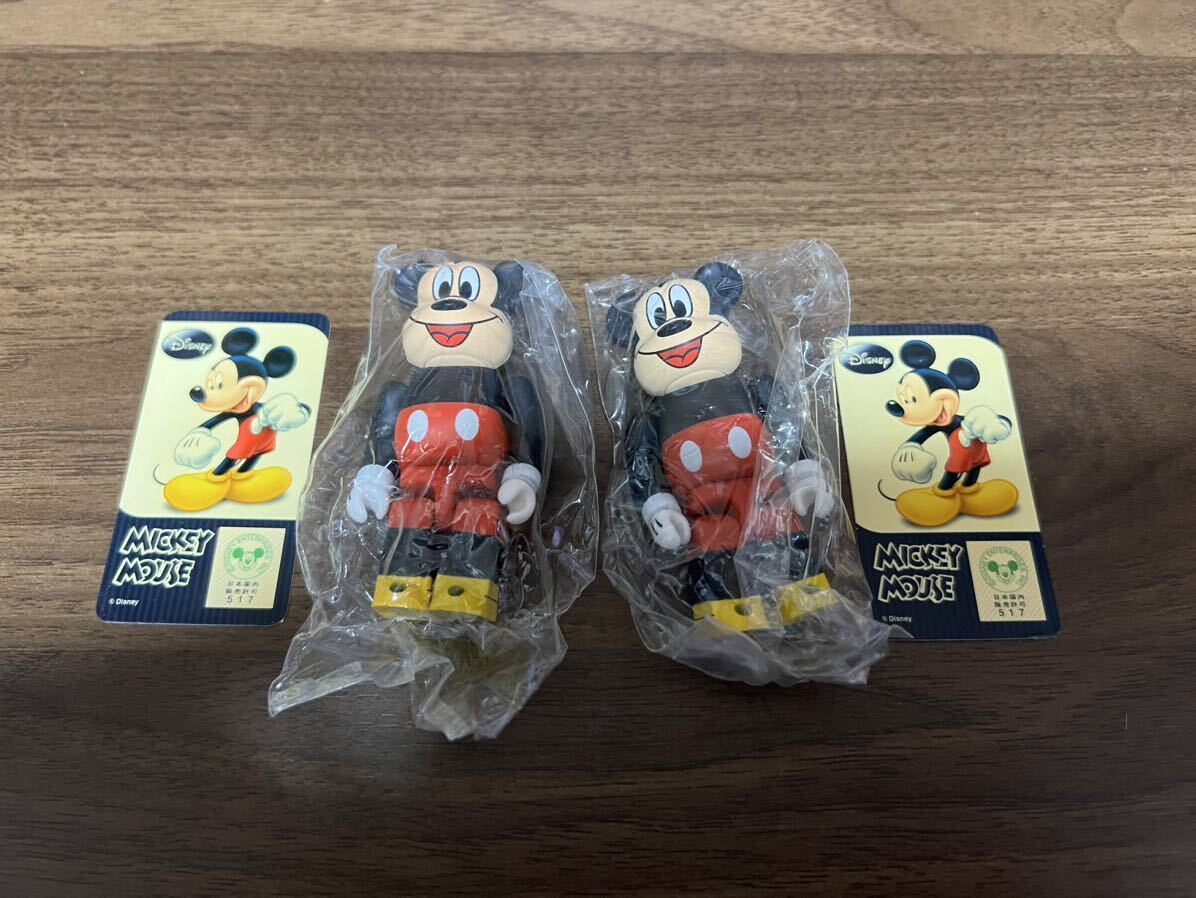 メディコムトイ　ベアブリック　シリーズ17 ディズニー　ミッキーマウス　フィギュア　内袋未開封　カード付き　2個セット