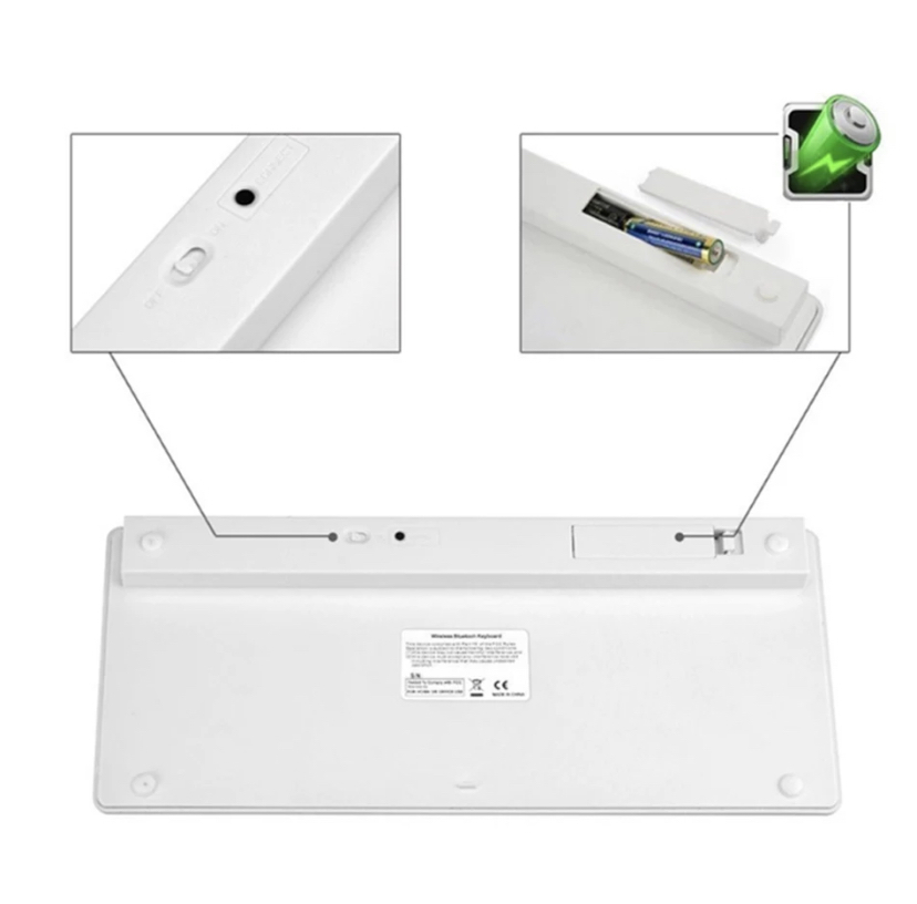 ワイヤレスキーボード　ホワイト　Bluetooth 薄型 軽量 無線 各種スマホ/タブレットPC/パソコン対応☆
