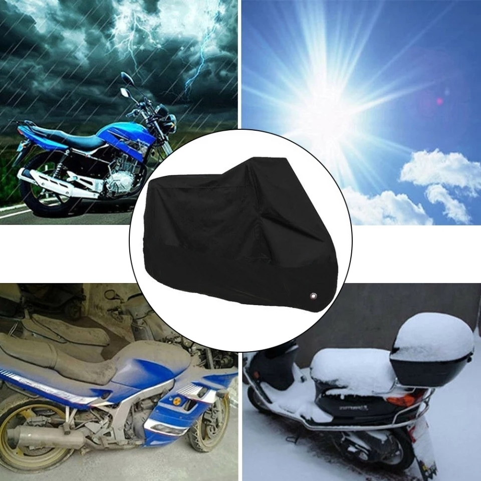  мотоциклетный чехол 2XL чёрный водостойкий жаростойкий выдерживающий снег простой оборудован водонепроницаемый толстый крепкий маленький размер средний большой мопед скутер мотоцикл мотоцикл чехол для автомобиля *