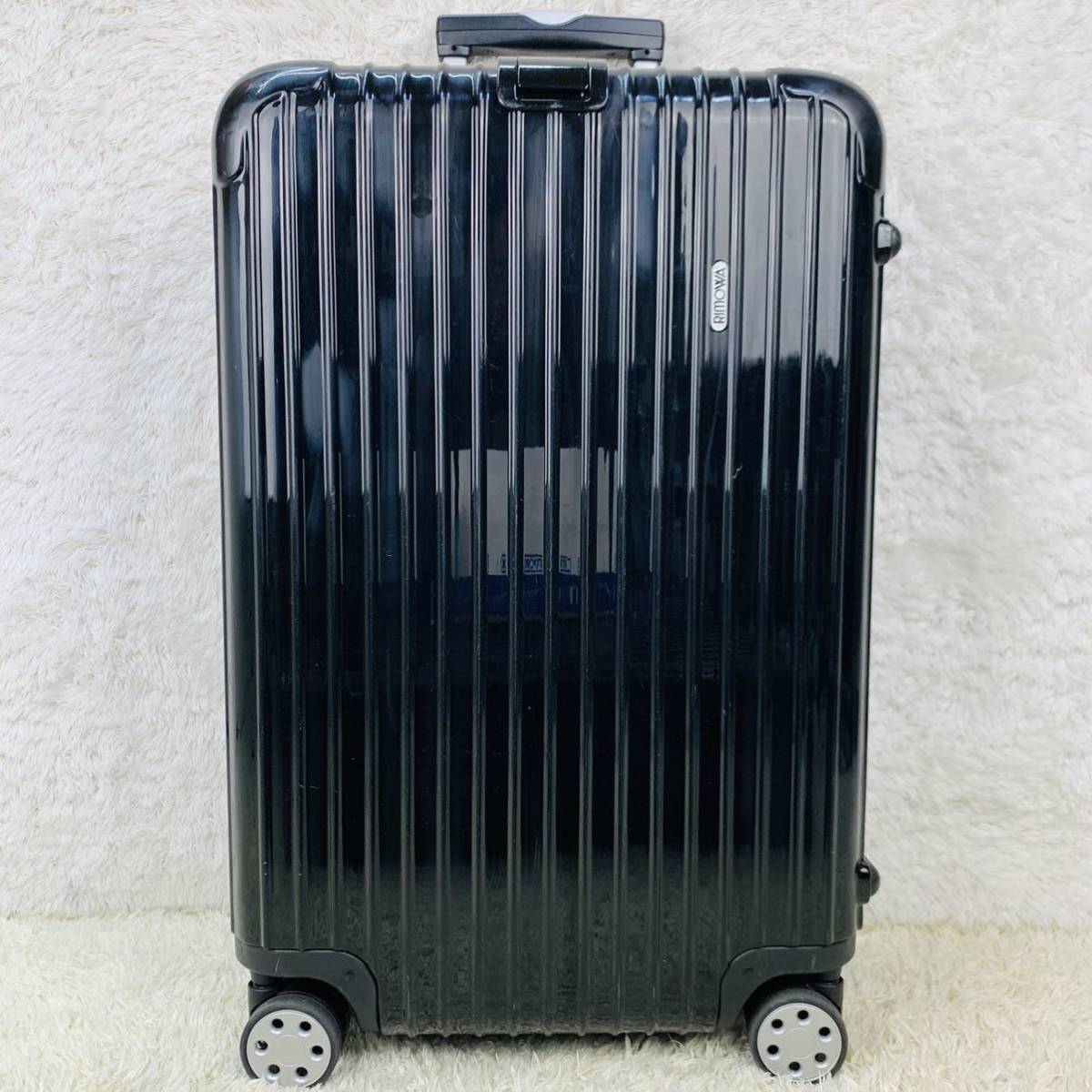 【美品】RIMOWA リモワ SALSA DELUXE サルサデラックス 63L 4輪 MW TSAロック チェックイン M ブラック 光沢 黒色 キャリー スーツ ケース_画像4