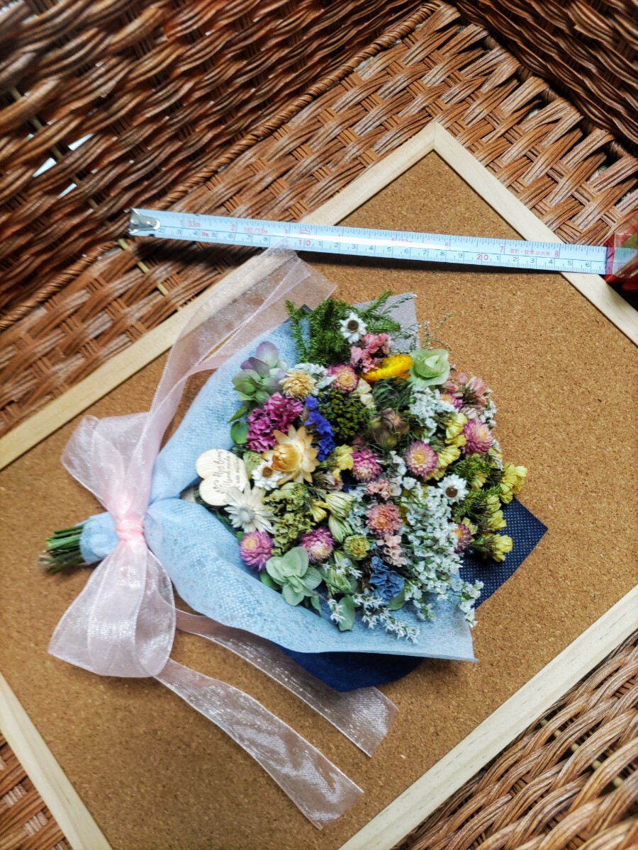 ★★Hydrangea★★ドライフラワースワッグ２５cm位母の日プレゼント贈物 退職 誕生 祝 春 千日紅 アンモビューム 貝細工の画像9