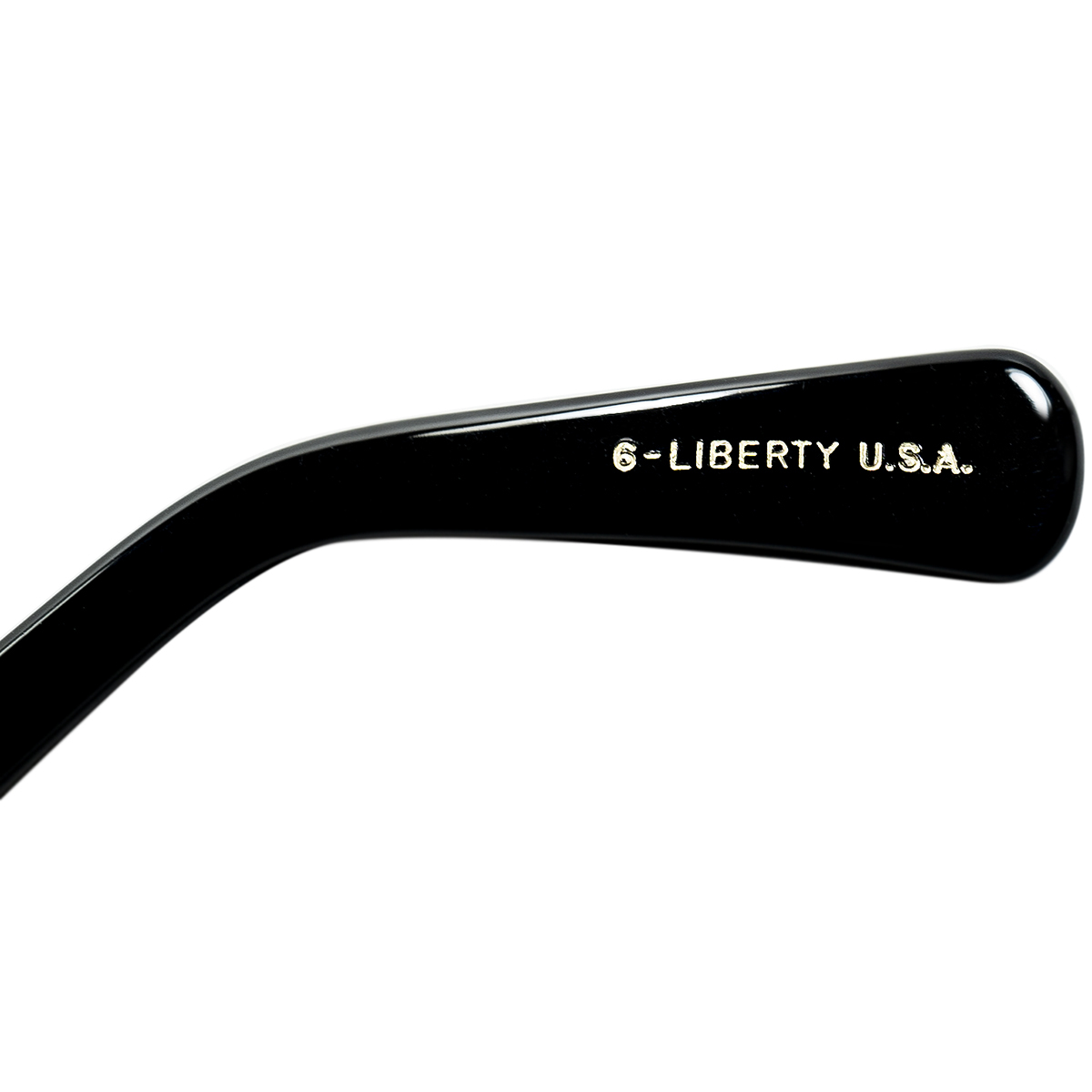 幅広FACEなサイズ難民必見の秀逸モデル1960s 極上デッドUSA製 LIBERTY プレステージ 最大7mm極厚BLACK スクエア ウェリントン size52/19_画像4