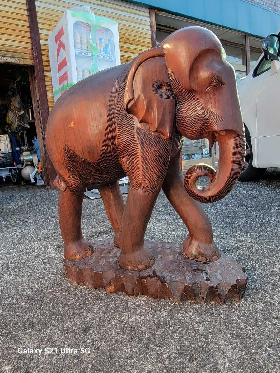 象の置物　木製_画像1