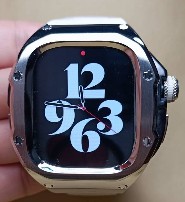 メタル銀白 49mm apple watch ultra アップルウォッチウルトラ メタル ケース ステンレス カスタム golden concept ゴールデンコンセプト_画像5