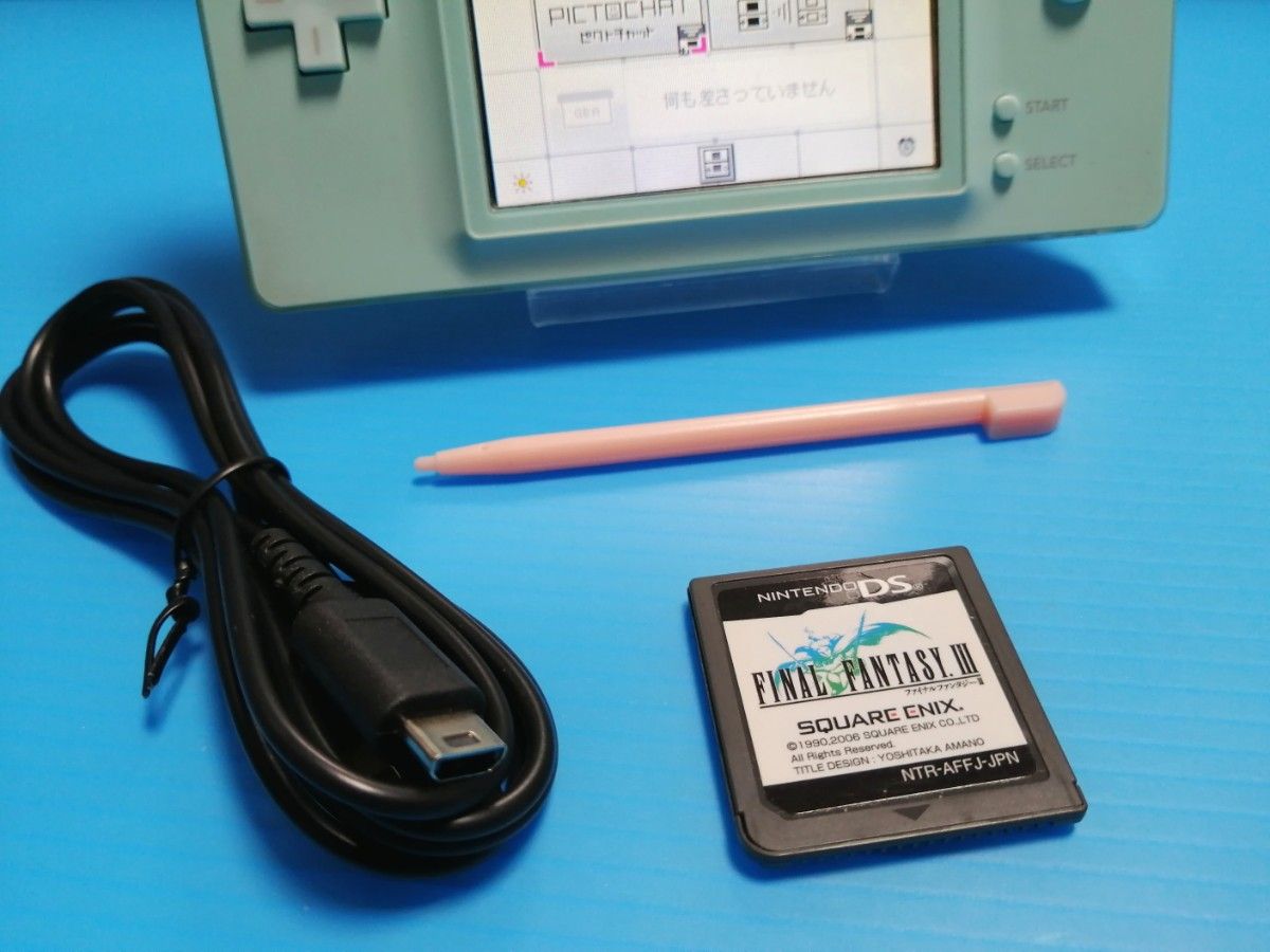 動作良好 ニンテンドーDSLite アイスブルー 本体 + USB充電ケーブル + ファイナルファンタジーⅢ