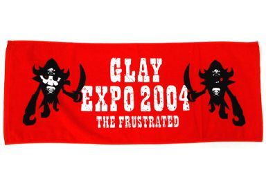 GLAY フェイスタオル 「GLAY EXPO 2004 THE FRUSTRATED」新品未使用 未開封 公式ツアーグッズ　赤_画像1