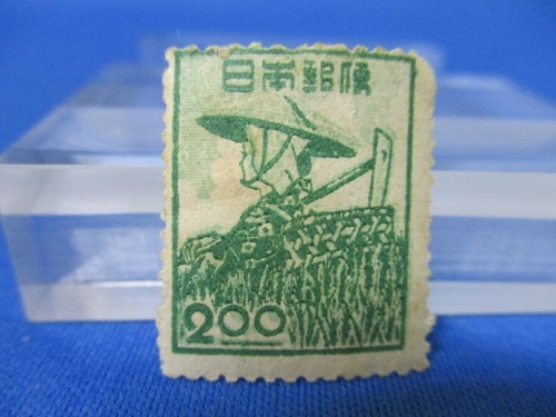 昭和・産業図案切手☆農婦☆2円切手／1948年（昭和23年）／未使用／n0308-5_画像1