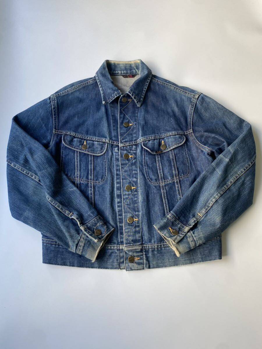 50s Lee 101-J デニムジャケット Levis 1st 2nd 3rd BIG E 501XX ヴィンテージ 60s 506XX 507XX 557XX 91-J ハウスマーク ロングL 赤耳_画像1