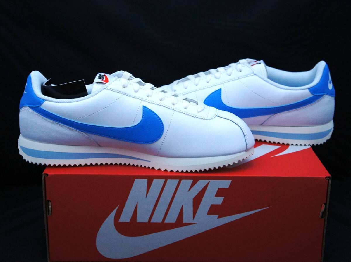 送料無料！【新品】W US12 約28.5cm NIKE ナイキ W CORTEZ コルテッツ WHITE/UNIVERSITY BLUE-SAIL 国内正規品_画像5