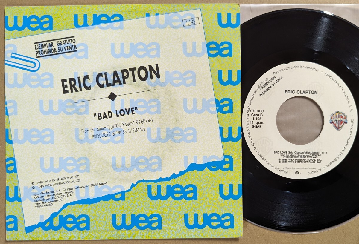 Eric Clapton:Bad Love★西プロモ・オンリー7"の画像2