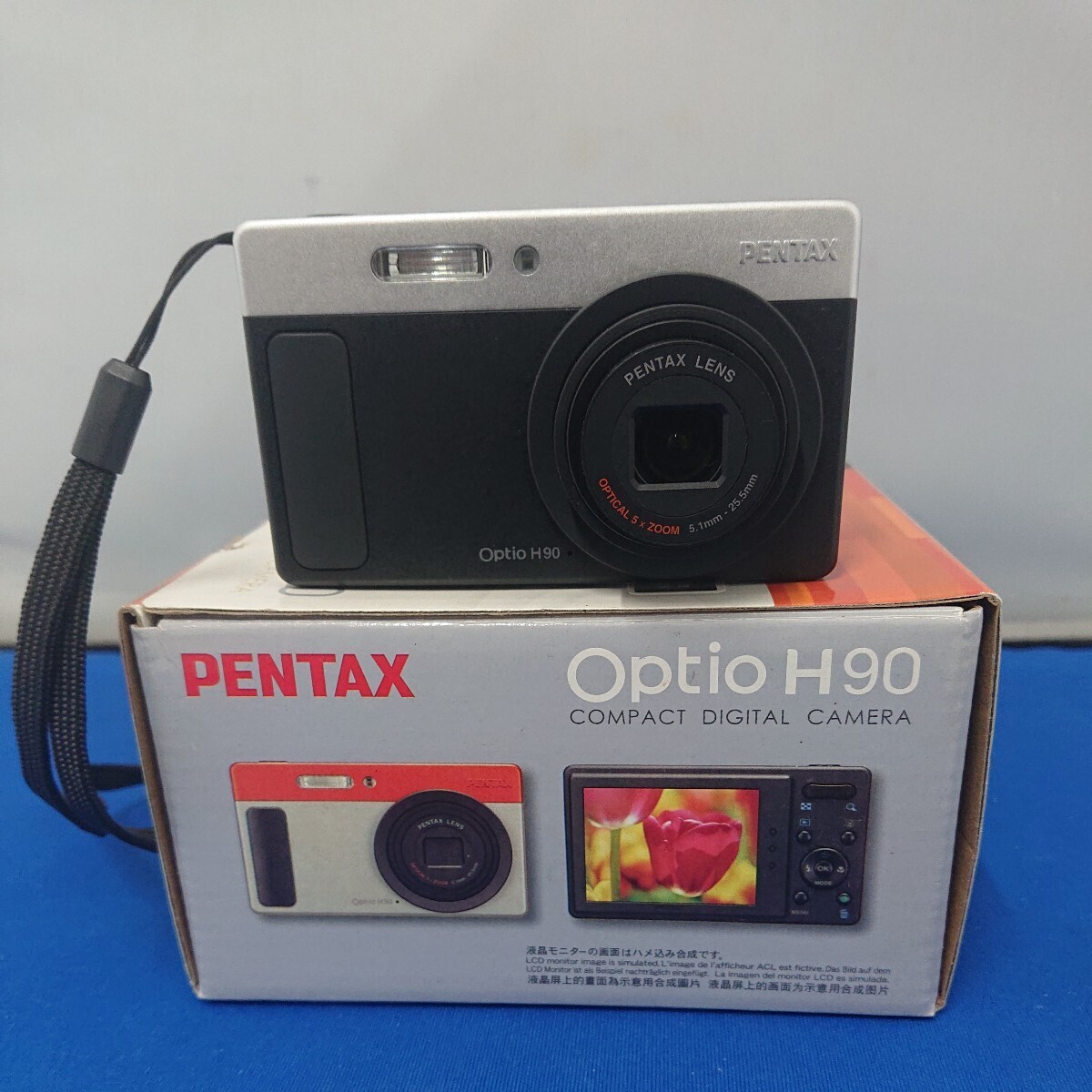 ★美品 動作確認済 PENTAX/ペンタックス★コンパクト デジタルカメラ Optio H90 ブラック 1210万画素 オシャレフォルム オールドデジカメ★_画像7