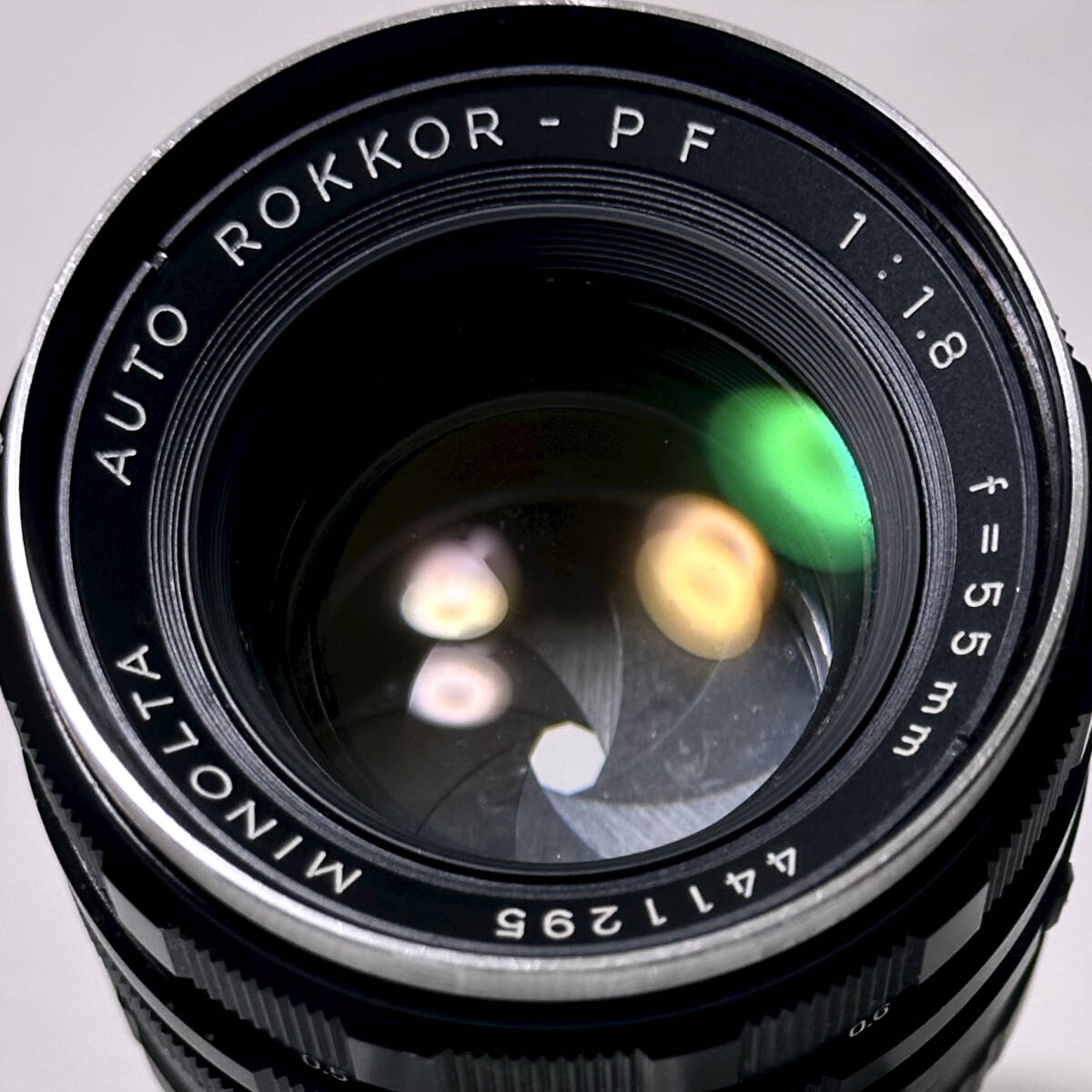 ◆前期緑玉◆美品美玉◆AUTO ROKKOR-PF 1:1.8 f=55mm ◆_画像3