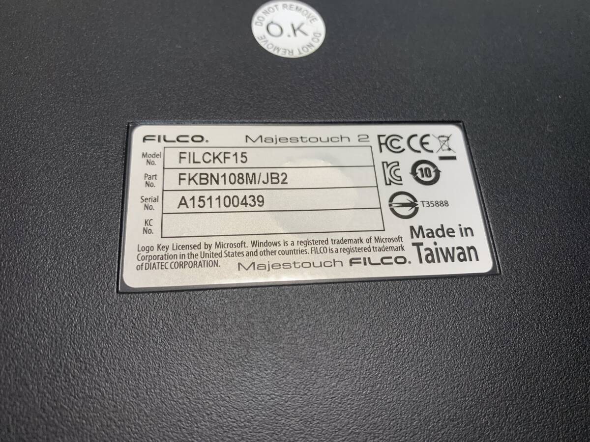 FILCO Majestouch 2 メカニカルキーボード FKBN108M/JB2 茶軸 USB接続 フルサイズ 日本語配列 フィルコ_画像4