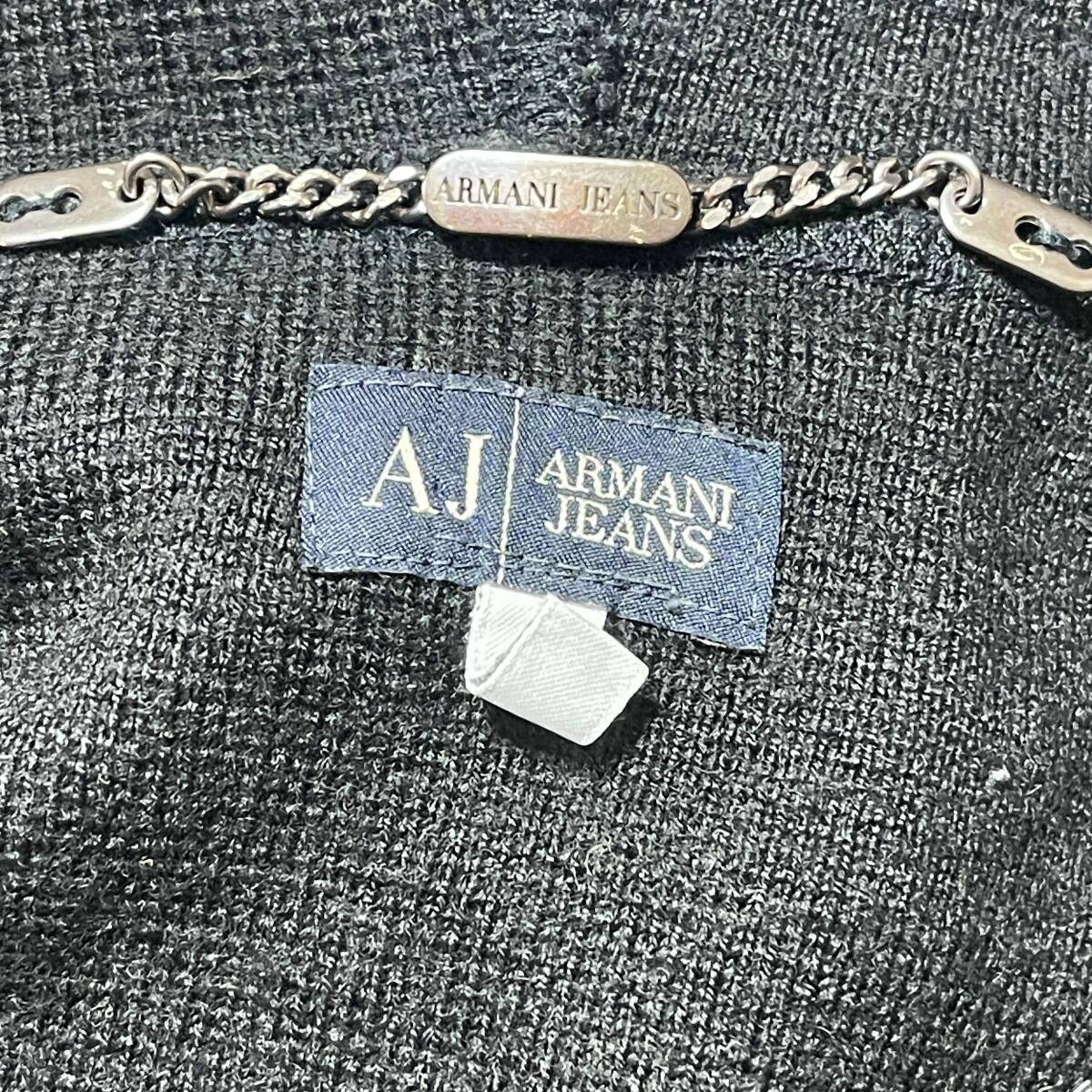 【良品】ArmaniJeans アルマーニジーンズ パーカー ロゴ 黒_画像5